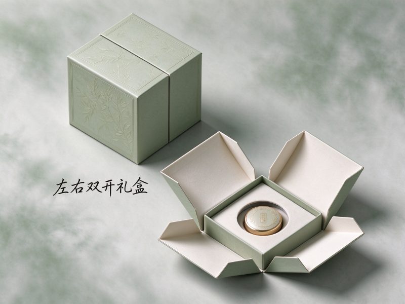 双开礼盒盒型结构示意